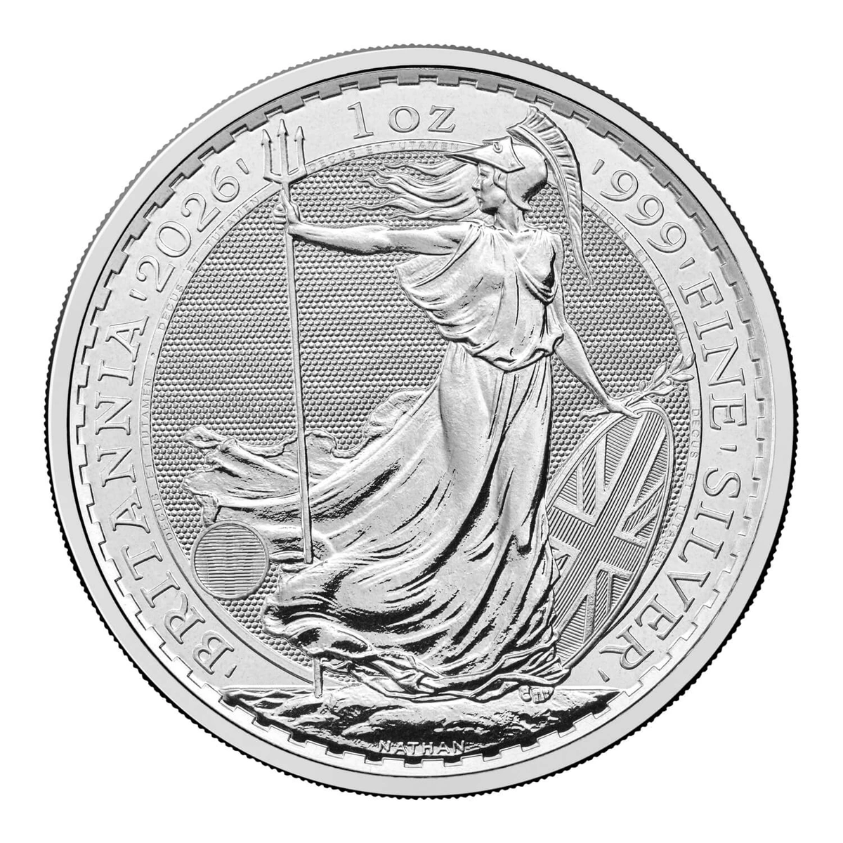 Silver Britannia · 2026 — back (reverse), representative 2026 image