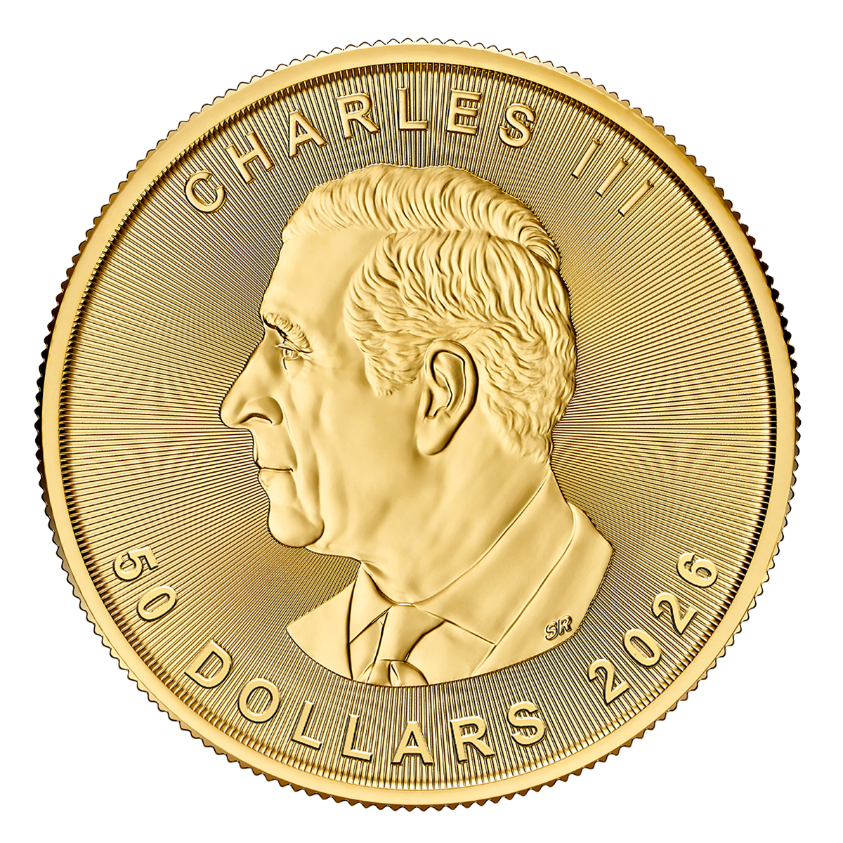 Gold Canadian Maple Leaf — front (obverse), representative 2026 image