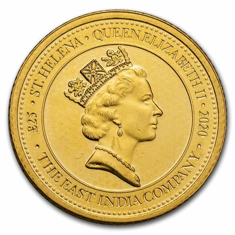 1/4 oz Gold Rose Crown Guinea — front (obverse), pictured 2020; representative issue