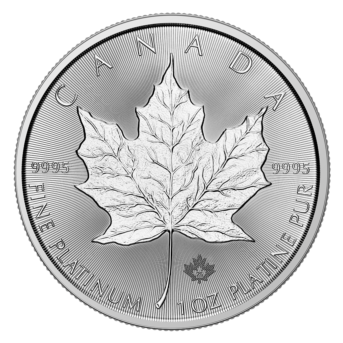 Platinum Canadian Maple Leaf — back (reverse), representative 2025 image