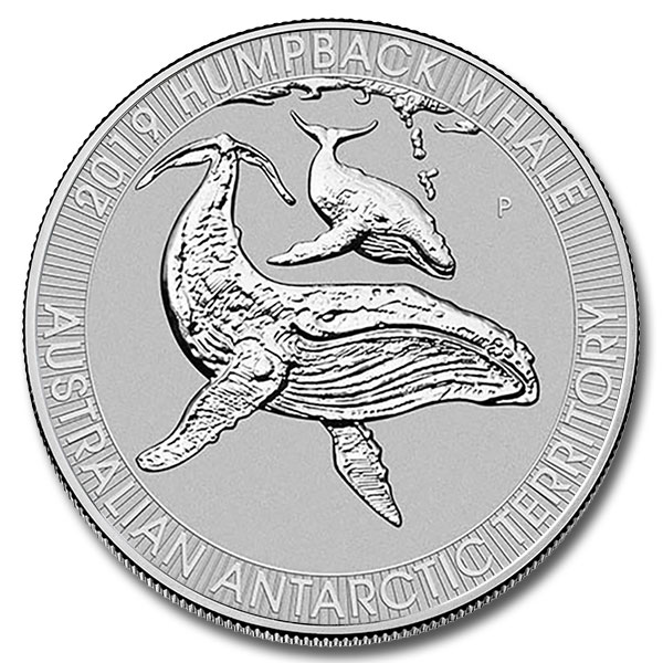 2019 1/3 oz Platinum Australian Humpback Whale — reverse image