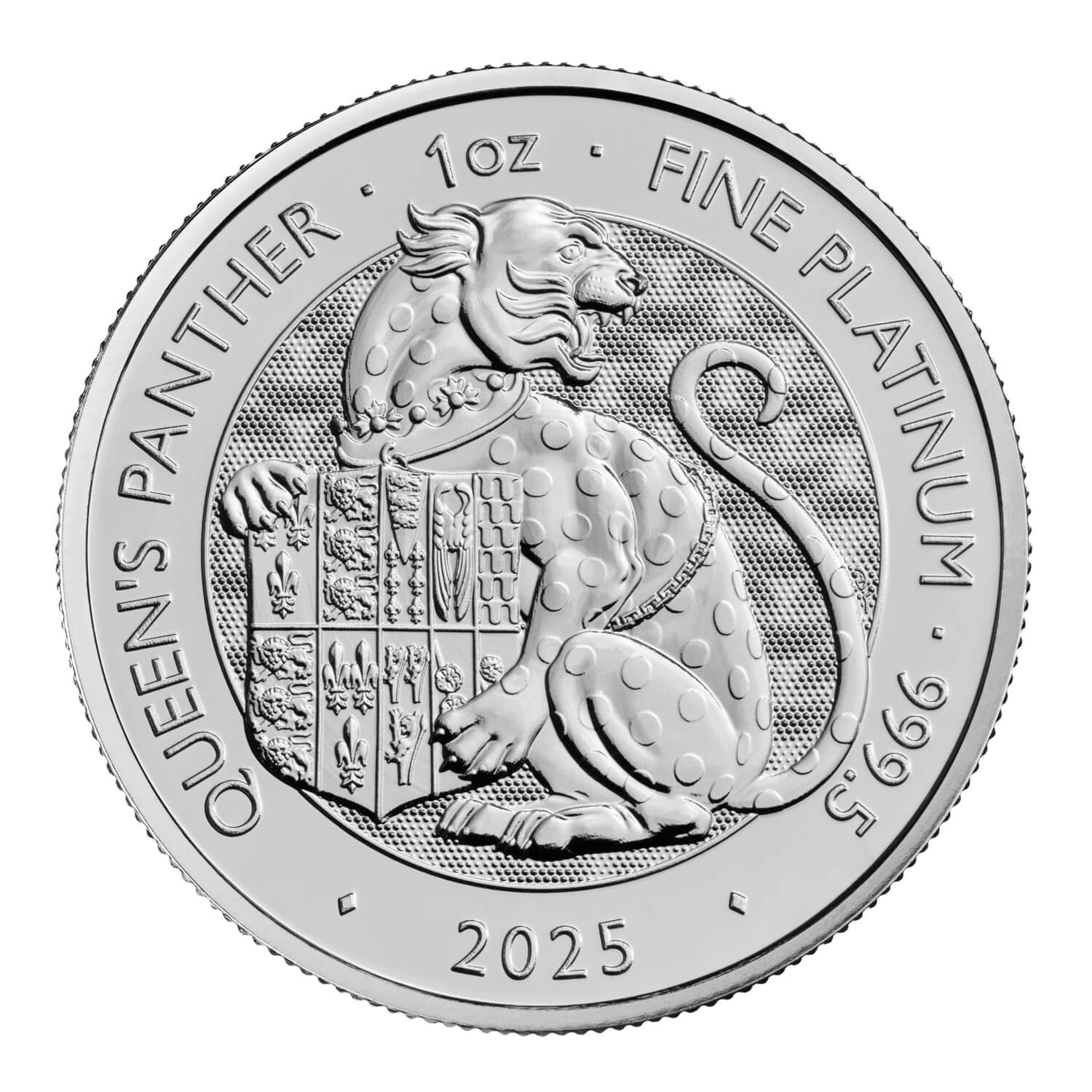 2025 1 oz Platinum Royal Tudor Beasts Queen’s Panther — reverse image