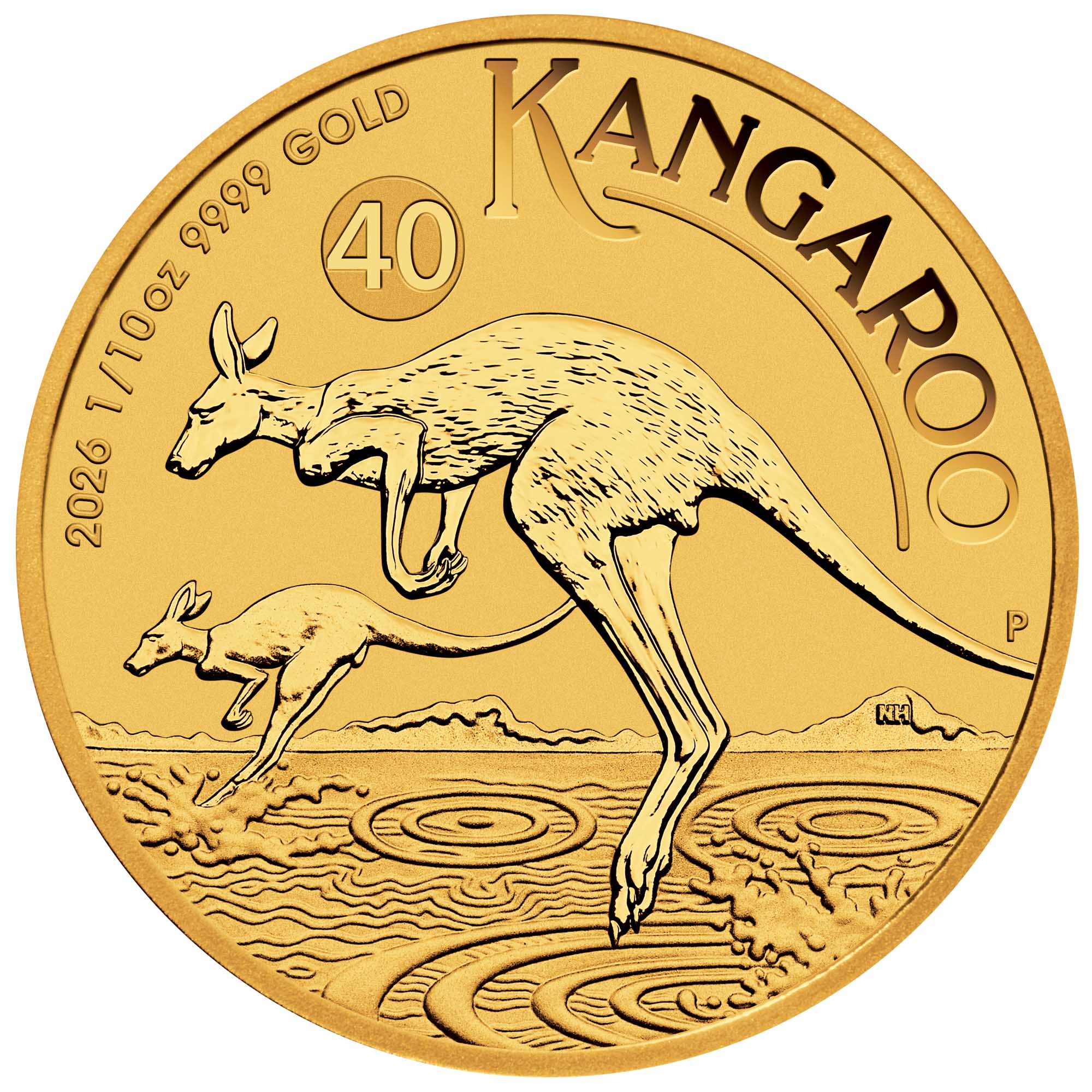 2026 1/10 oz Gold Australian Kangaroo — reverse image