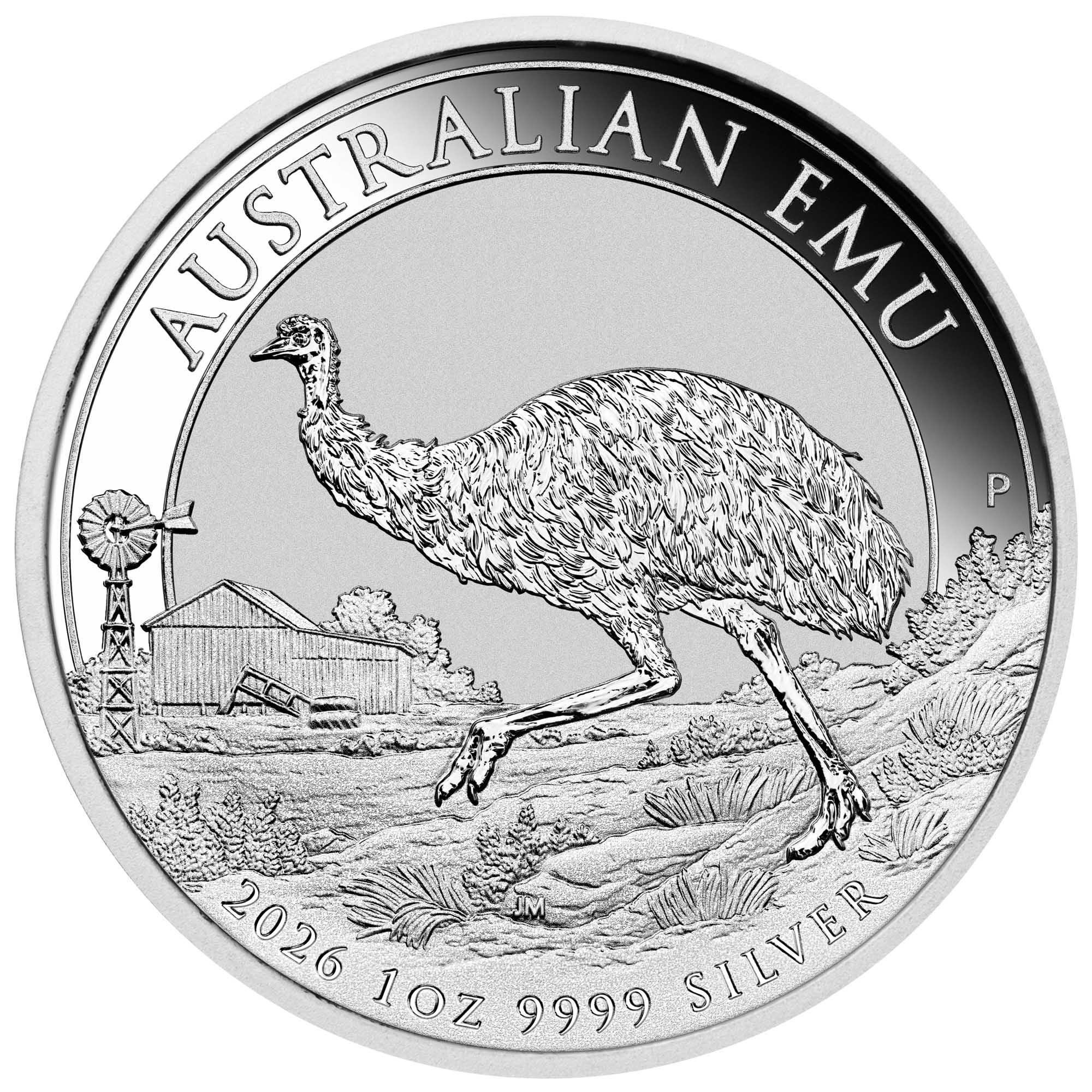 2026 1 oz Silver Australian Emu — reverse image