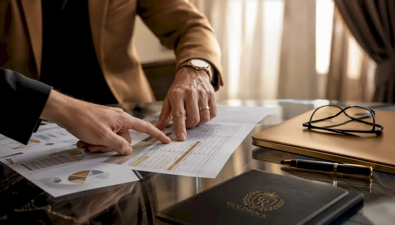 Hands comparing IRA provider charts