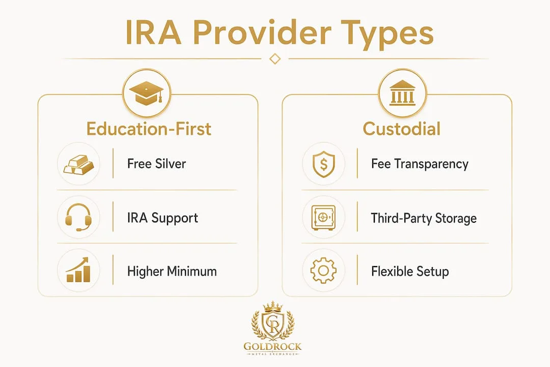 Infographic comparing IRA provider types