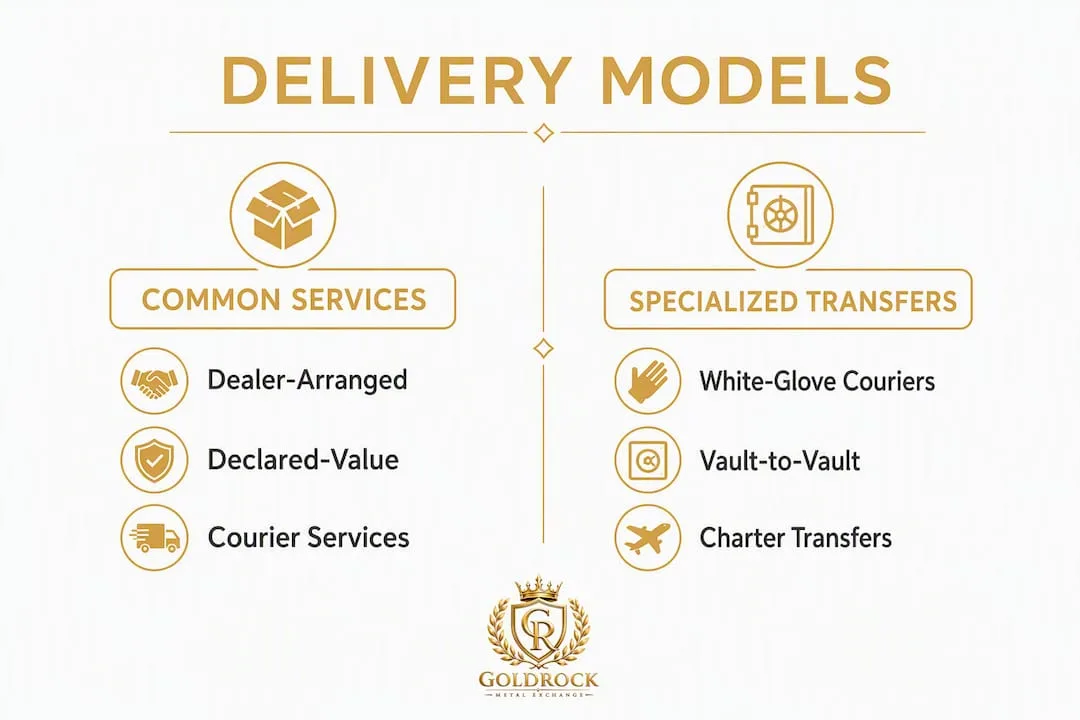 Infographic comparing private metals delivery service types