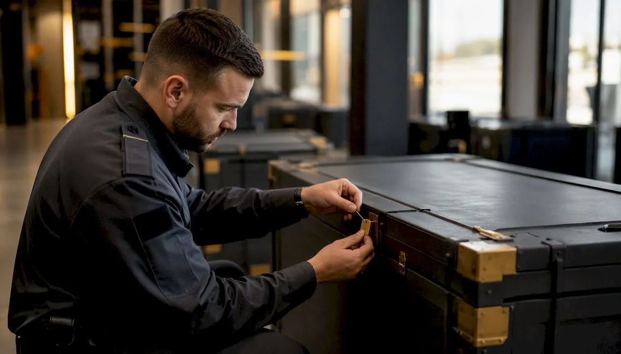 Security professional sealing precious metals container