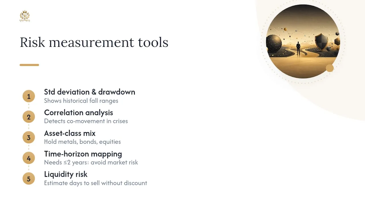 Diagram of five risk measurement tools for volatile markets