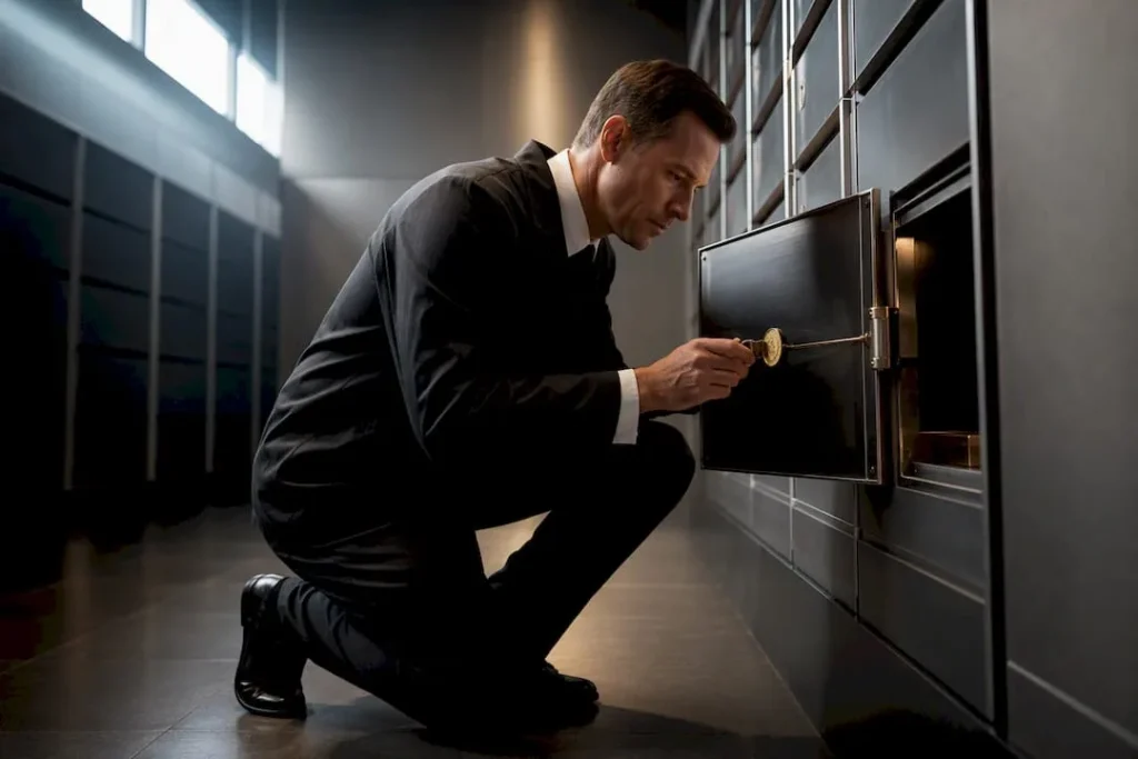 Secure depository compartment holding physical metals