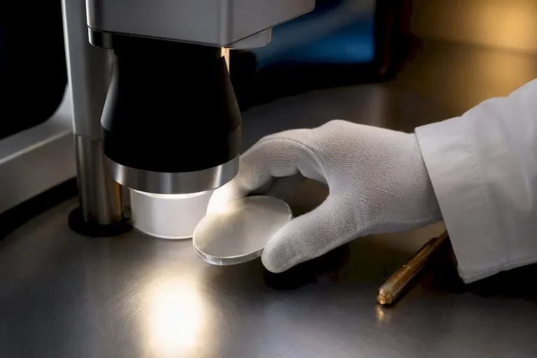Silver bullion edge under assay inspection