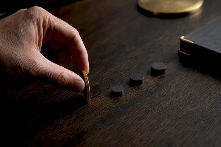 Cropped gold coin beside retirement portfolio markers