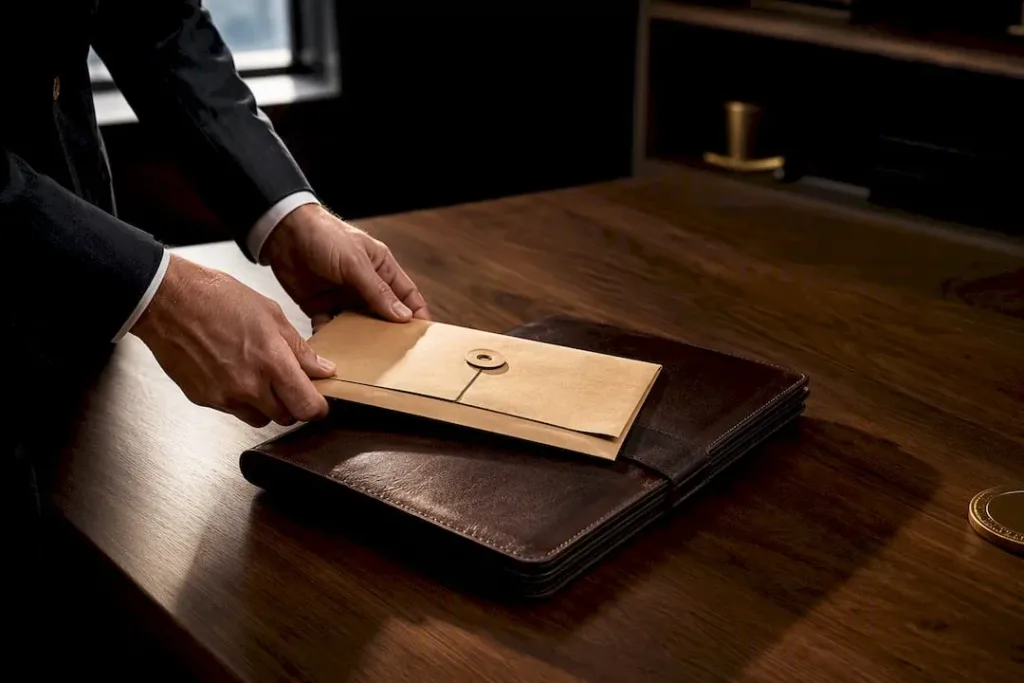 Retirement rollover documents beside gold coin edge