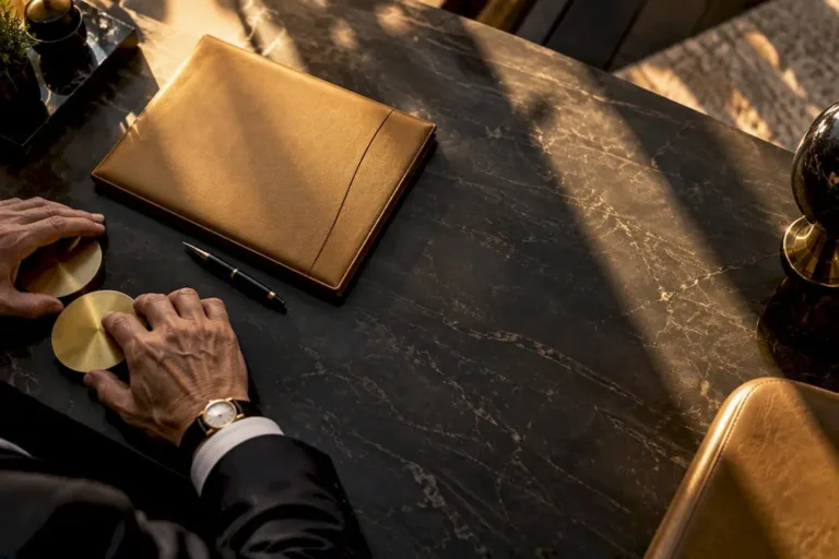 Investor reviewing physical metals and retirement account