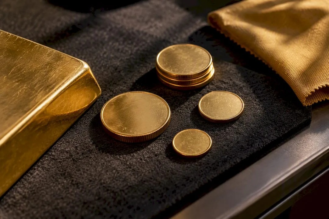 Coins and bullion bar for an in-kind distribution
