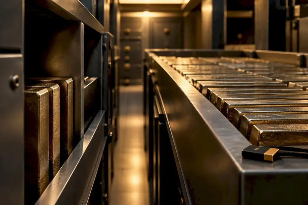 Vault compartments showing separated metal storage