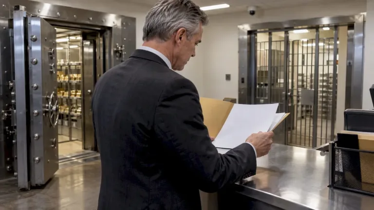 Representative verifying depository insurance documents