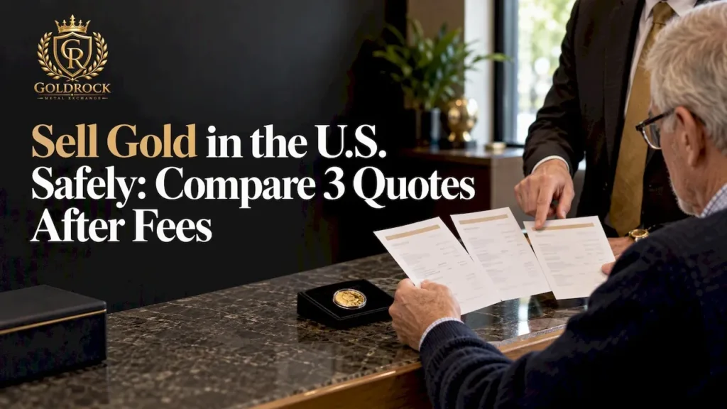 Retiree comparing gold buyer offer slips