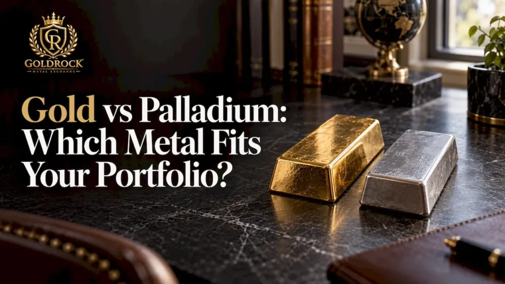 Gold and palladium bars side by side