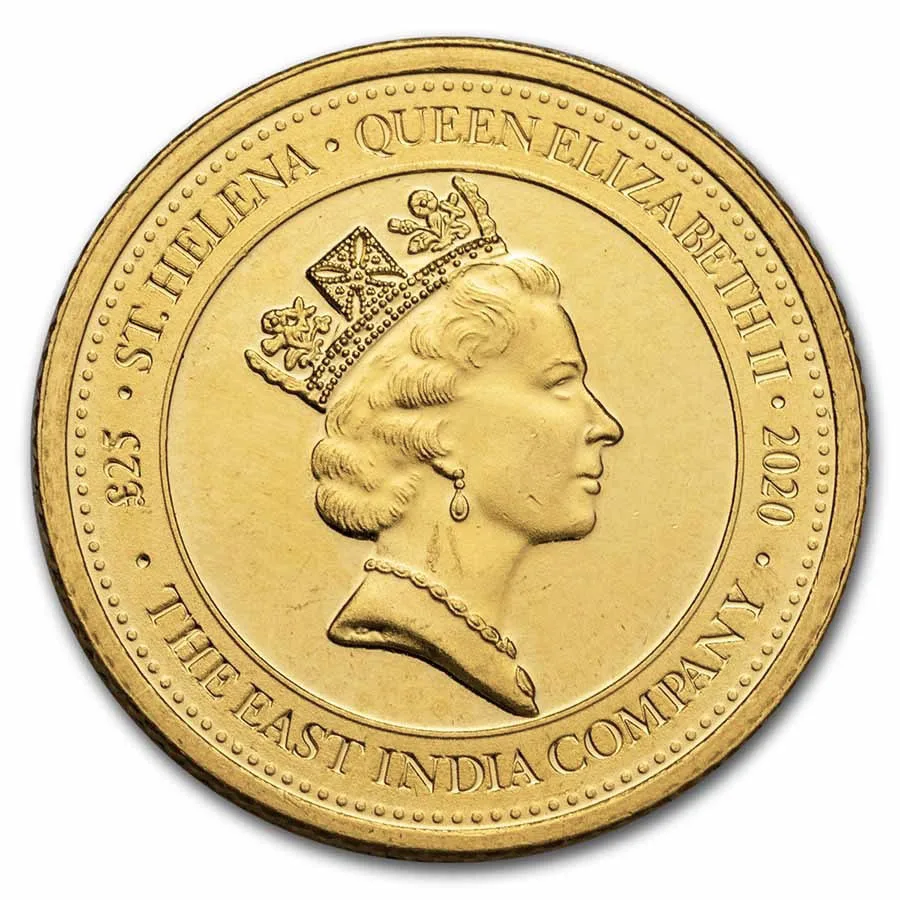 1/4 oz Gold Rose Crown Guinea — front (obverse), pictured 2020; representative issue