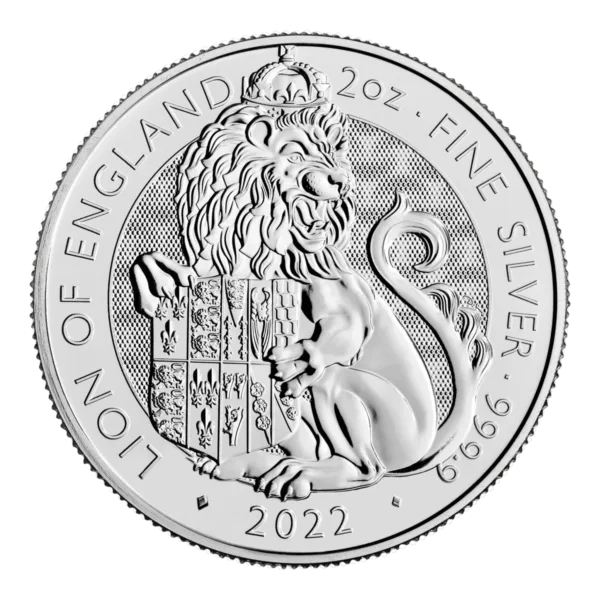 2022 2 oz Silver Tudor Beasts Lion of England — image