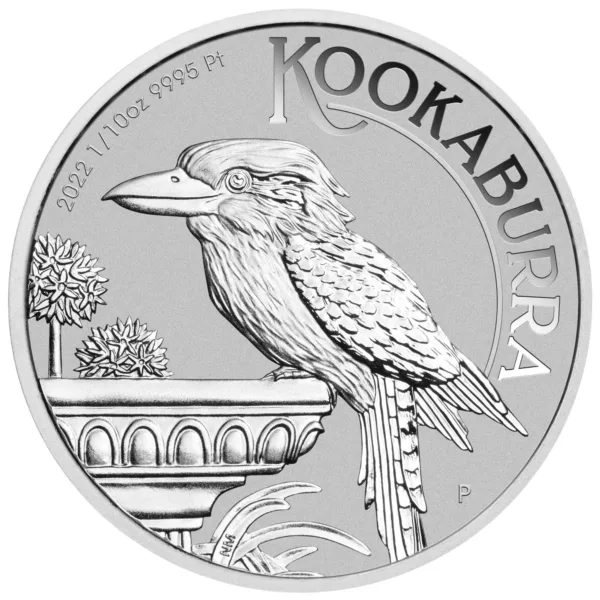 1/10 oz Platinum Australian Kookaburra — real coin image
