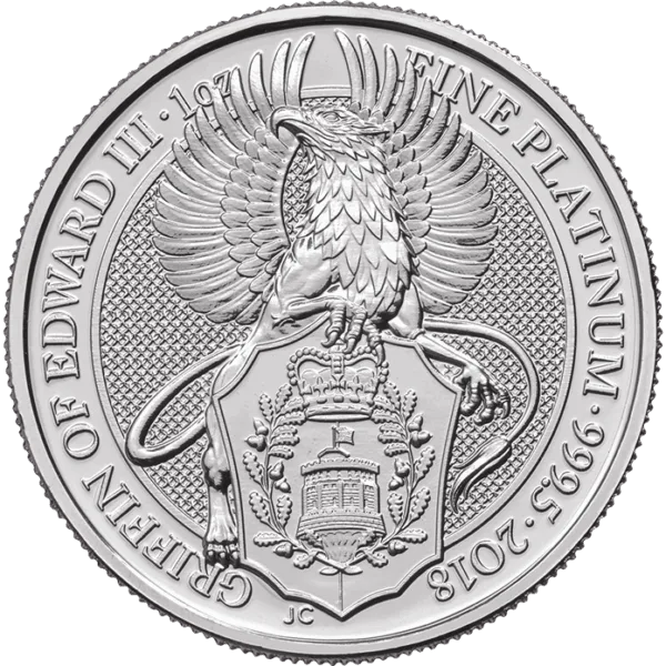 2018 1 oz Platinum Queen’s Beasts Griffin — real coin image