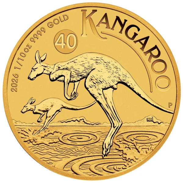 2026 1/10 oz Gold Australian Kangaroo — reverse image